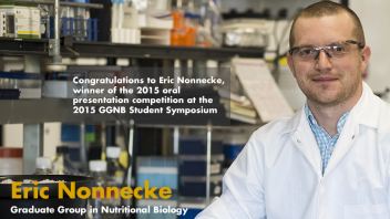 Eric Nonnecke - Congratulations to Eric Nonnecke, winner of the 2015 oral presentation competition at the 2015 GGNB Symposium