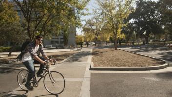 Bike riding student
